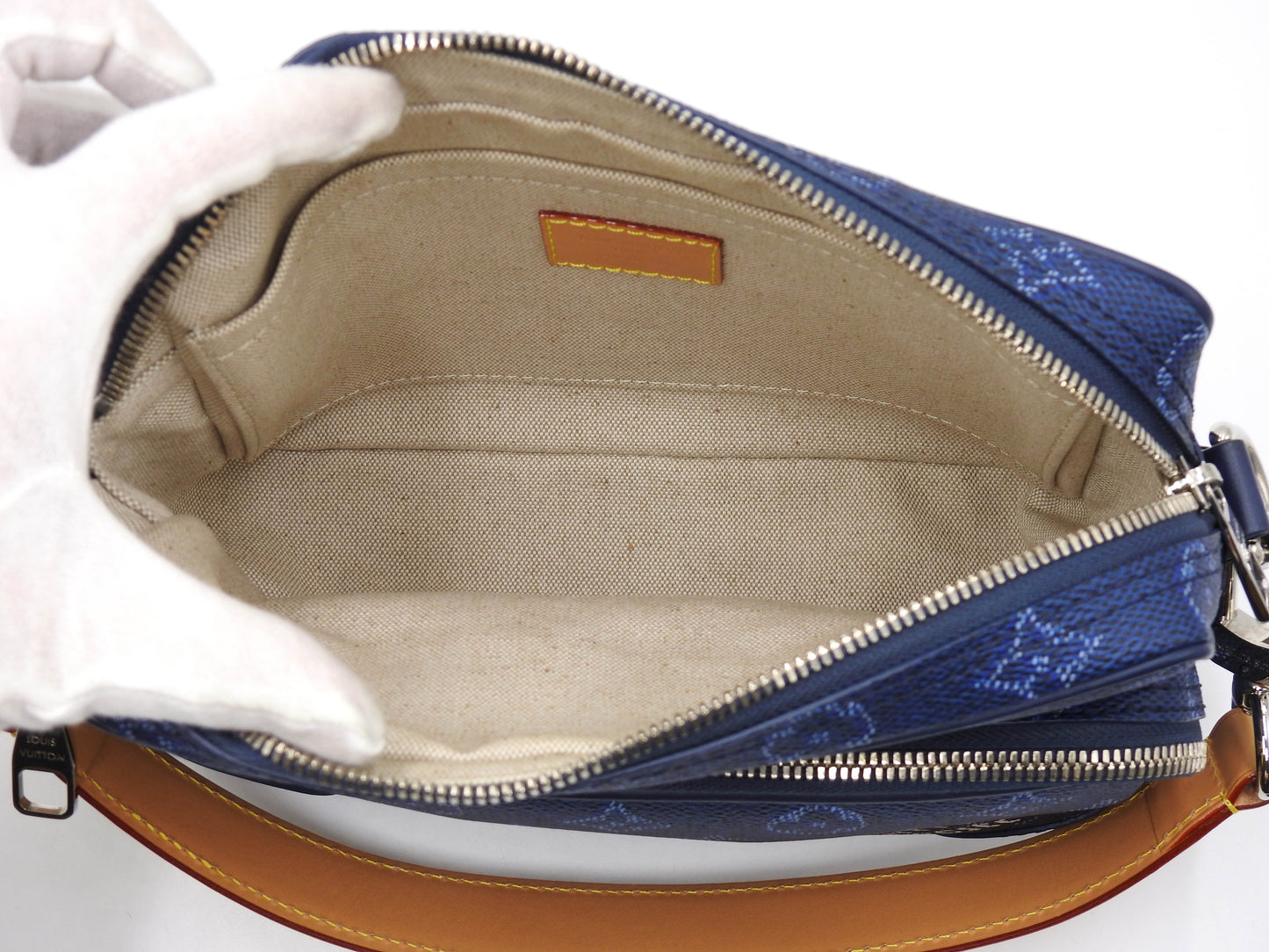 LOUIS VUITTON Monogram Heritage Nile Crossbody Shoulder Bag Blue M26823