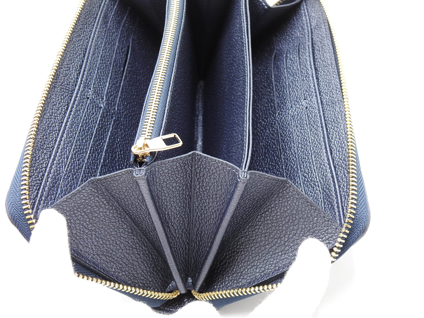 LOUIS VUITTON Monogram Empreinte Zippy Long Wallet Leather Navy M82838