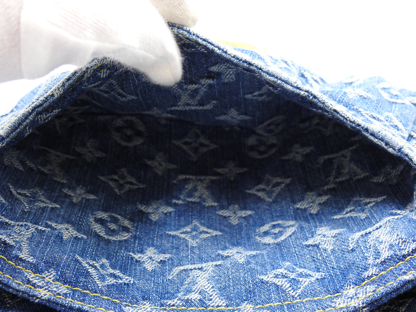 LOUIS VUITTON LV Remix Monogram Denim Sunset Shoulder Hand Bag Blue M46829
