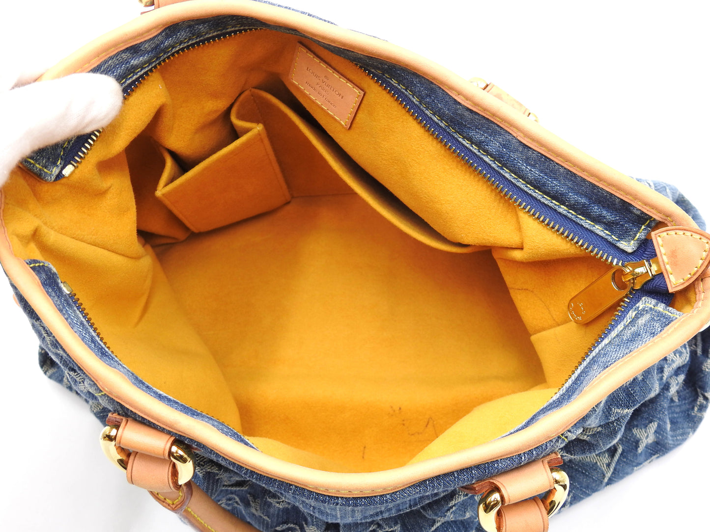 Louis Vuitton Neo Cabby MM Monogram Denim Hand Shoulder Bag Blue M95349