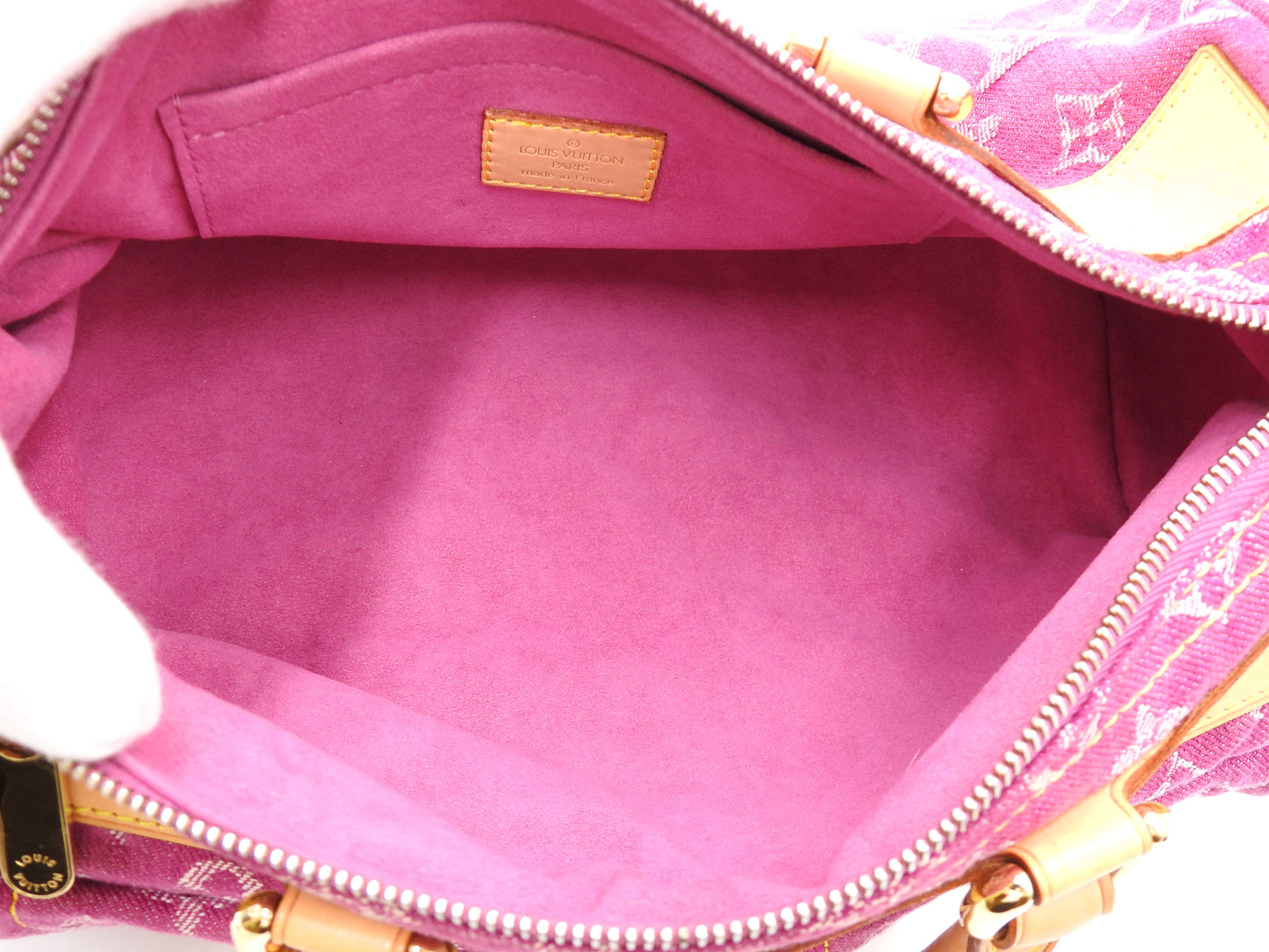 LOUIS VUITTON Monogram Denim Neo Speedy Boston Hand Bag Pink M95214