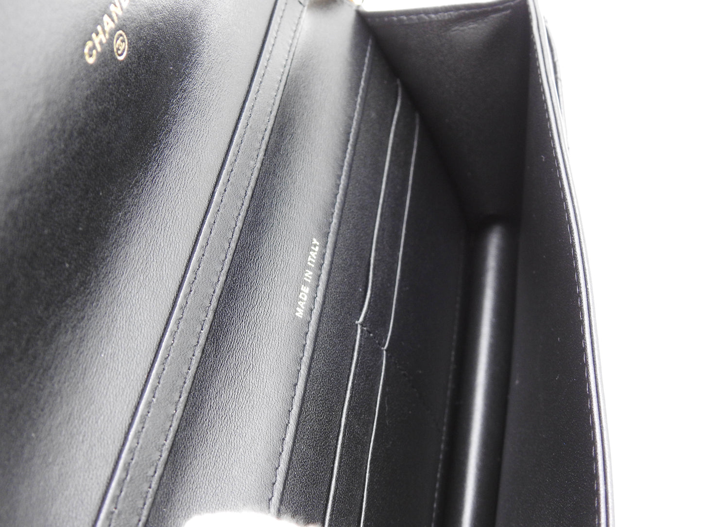 CHANEL Matelasse Chain Phone Holder Shoulder Bag Lambskin Black AP3764