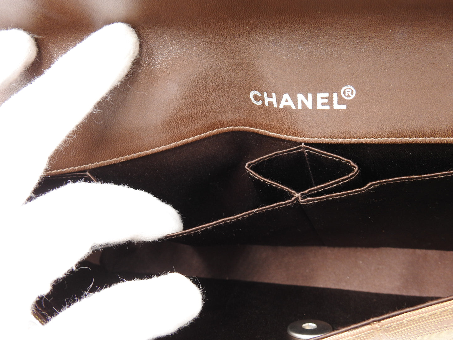 CHANEL New Travel Line Chocolate Bar Chain Shoulder Bag Khaki A15316