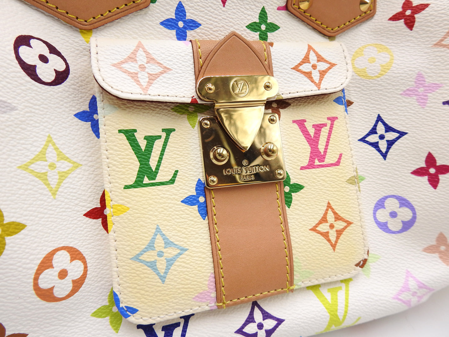 LOUIS VUITTON Speedy 30 Boston Hand Bag Multicolor Bron White M92643