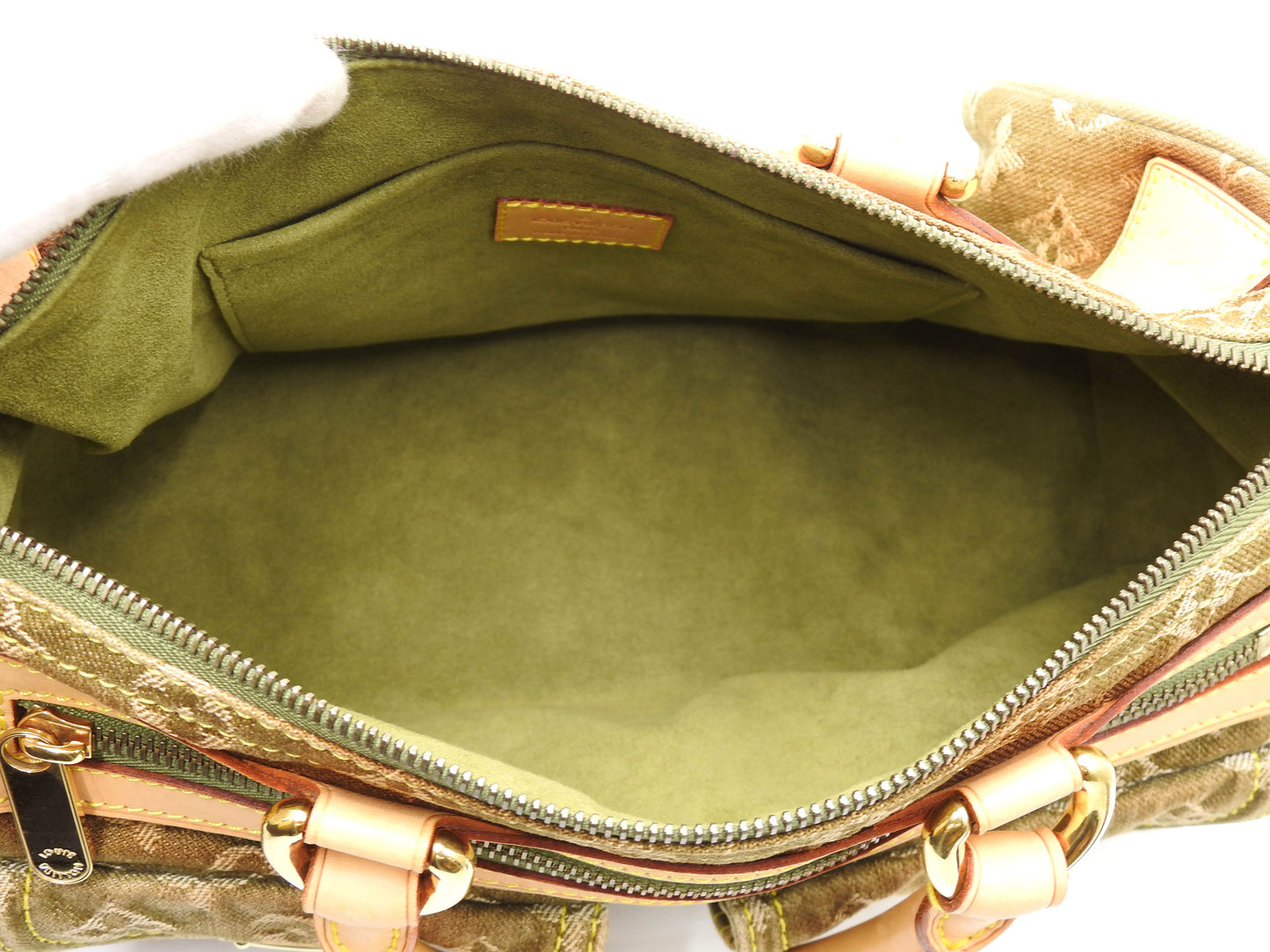 LOUIS VUITTON Monogram Denim Neo Speedy Hand Bag Boston Bag Khaki M95215