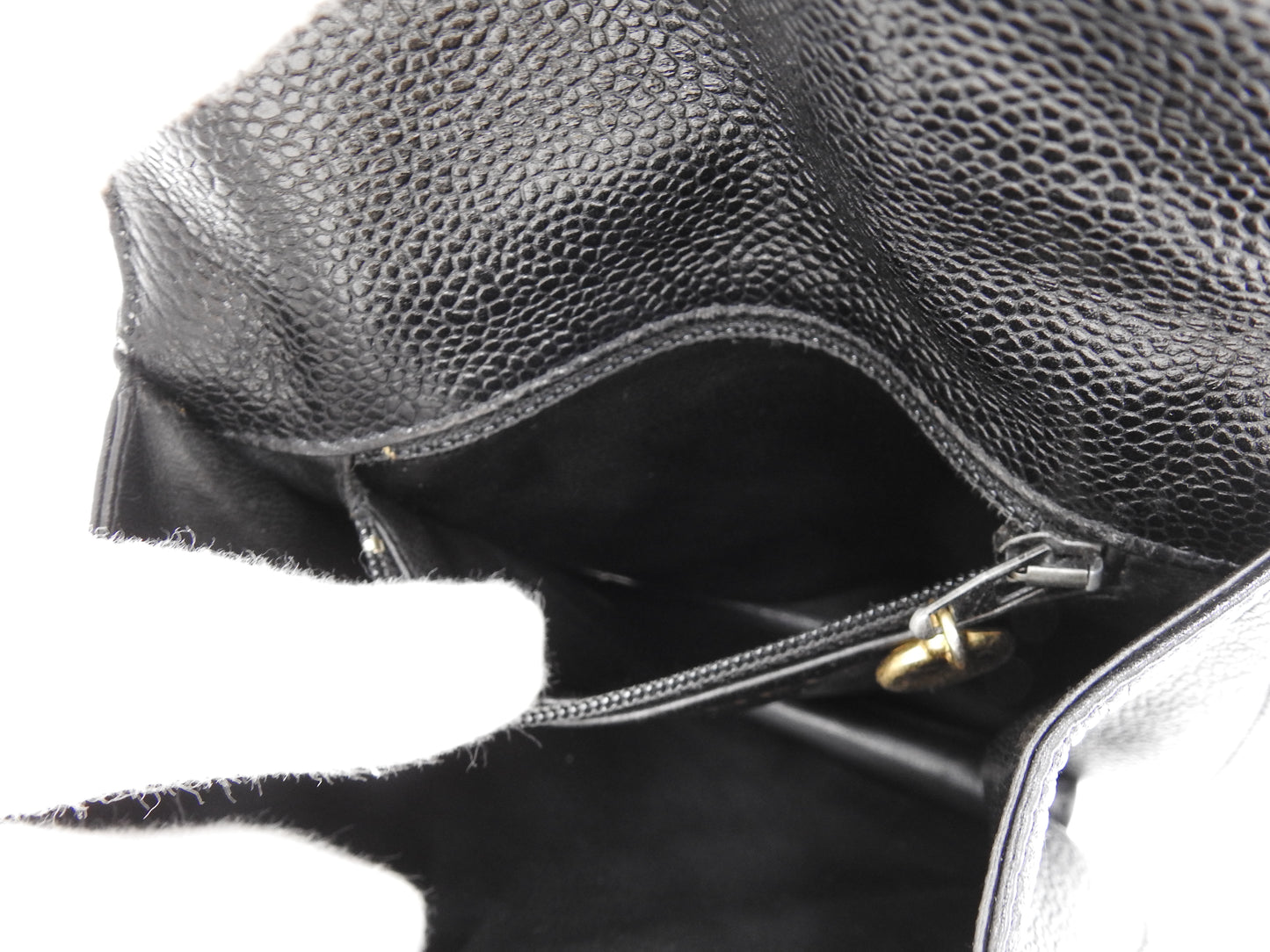 CHANEL CC Matelasse Waist Belt Bag Caviarskin Leather Black Gold Hardware