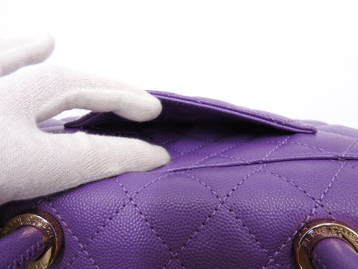 CHANEL Matelasse CoCo Handle Mini XS Shoulder Hand Bag Caviarskin A92990