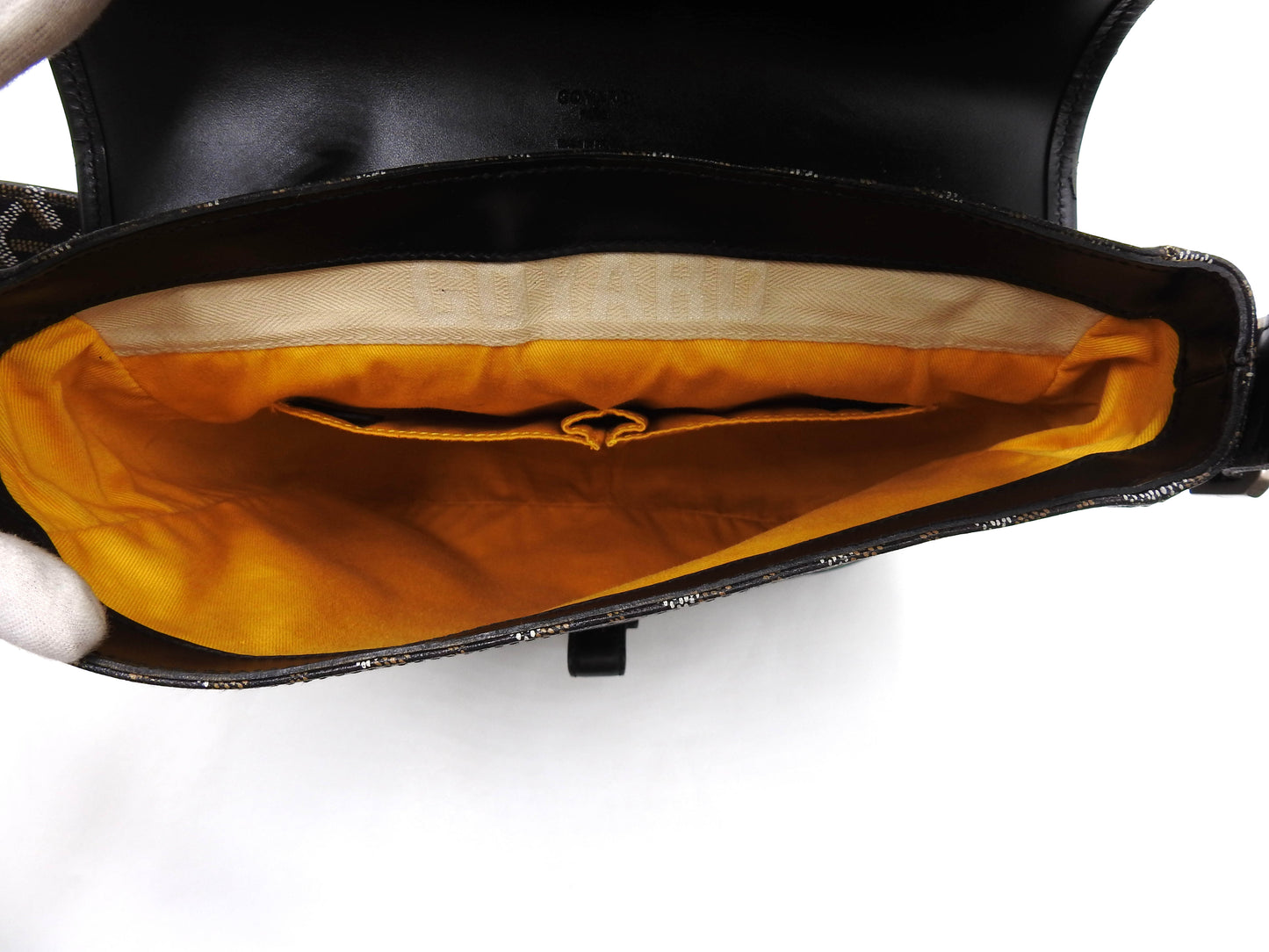 GOYARD Goyardine Grand Bleu MM Shoulder Bag PVC Canvas Leather Black Y-1802