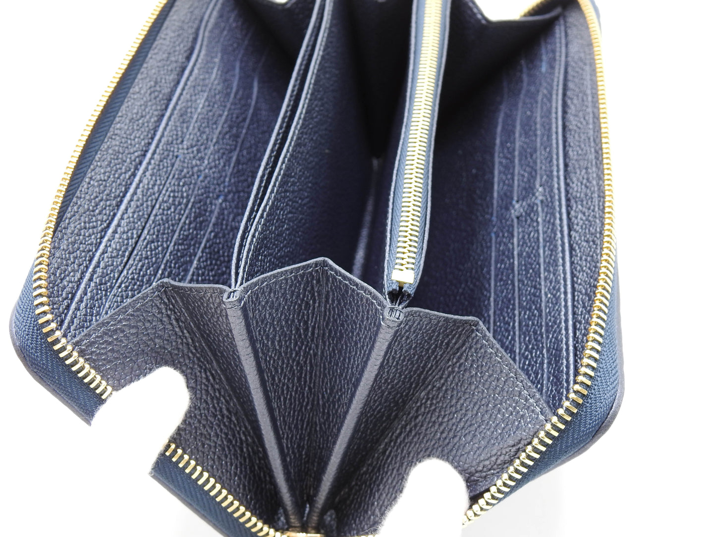 LOUIS VUITTON Monogram Empreinte Zippy Long Wallet Leather Navy M82838