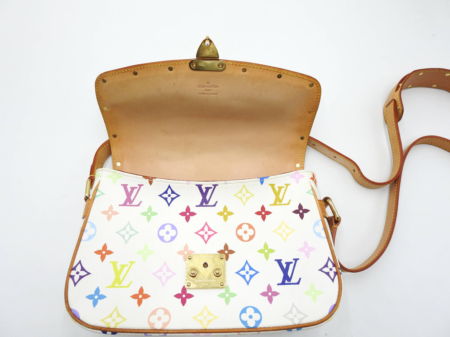 LOUIS VUITTON Sologne Shoulder Bag Monogram Multicolor Bron White M92661