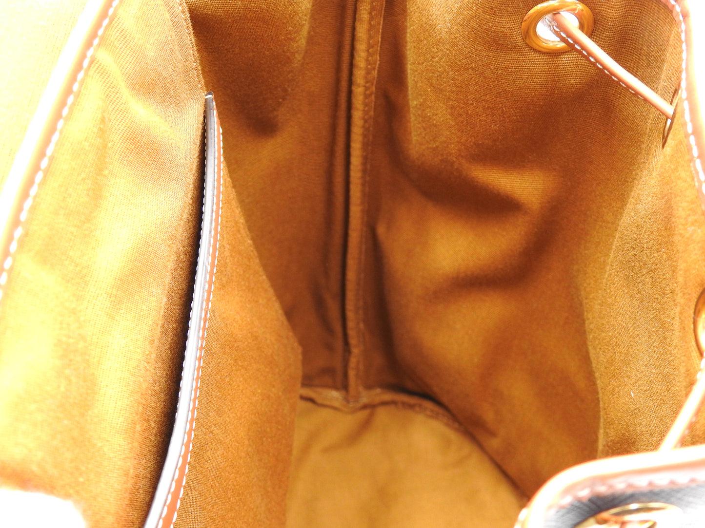 CELINE Triomph Folco Medium Backpack Bag PVC Canvas Tan Dark Brwon 197662