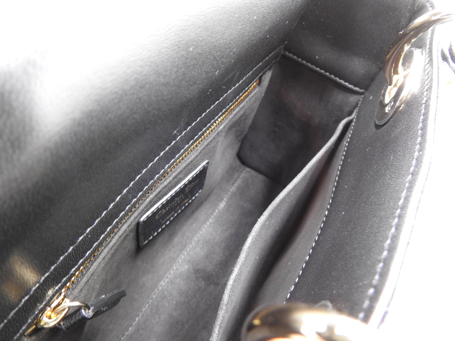 Christian Dior My ABCDIOR Lady Dior Small Studded Cannage Hand Bag Black