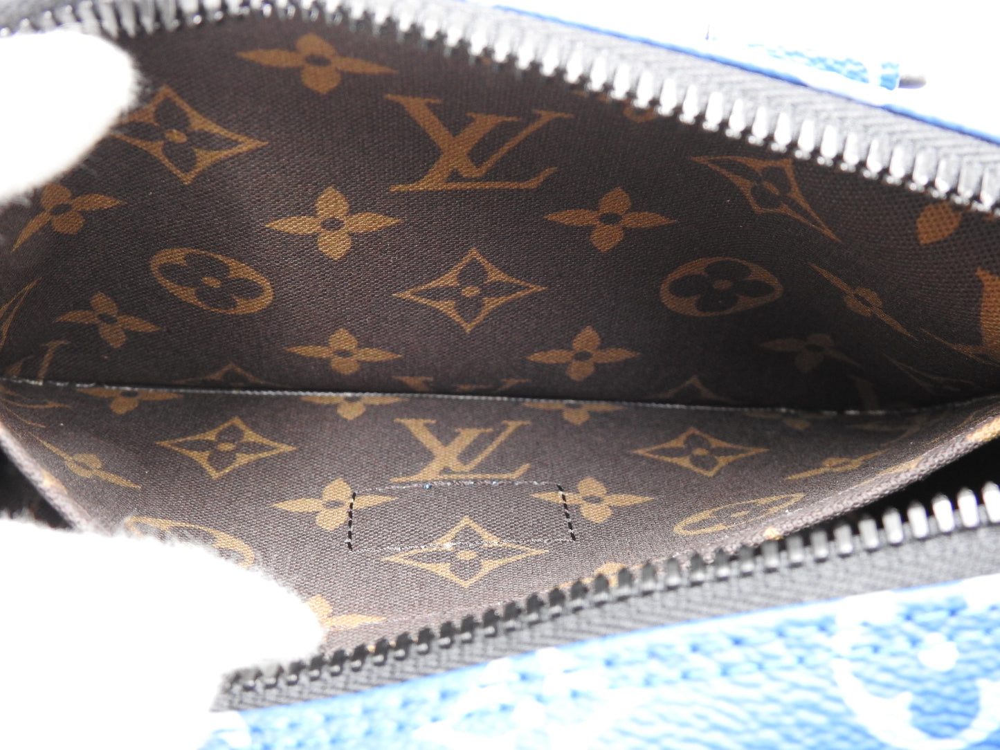 LOUIS VUITTON Monogram Keepall Bandouliere 25 Shoulder Hand Bag Blue M46803