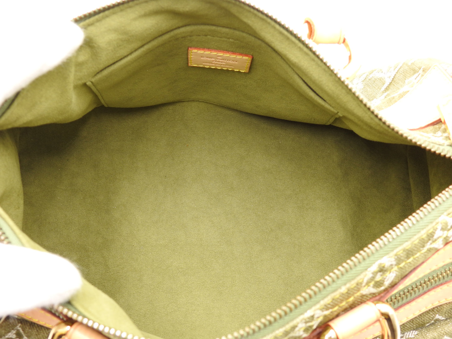 LOUIS VUITTON Monogram Denim Neo Speedy Hand Bag Boston Bag Khaki M95215