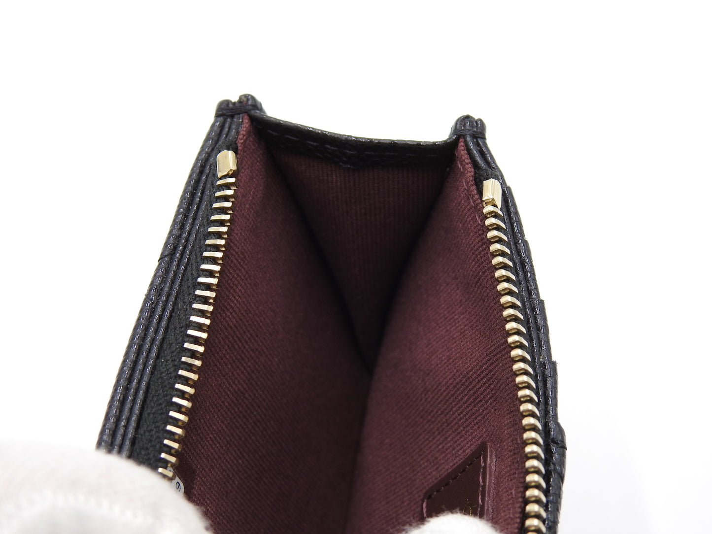 CHANEL CC Matelasse Zip Coin Purse Card Holder Case Caviarskin Black AP2570