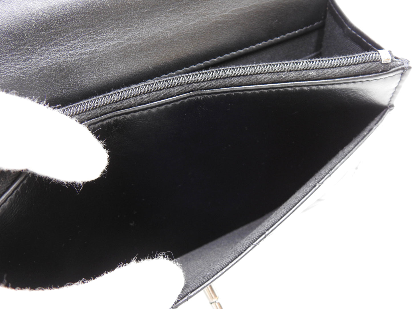 CHANEL CC Matelasse Wallet On Chain Shoulder Bag Crumple Calfskin AP3645