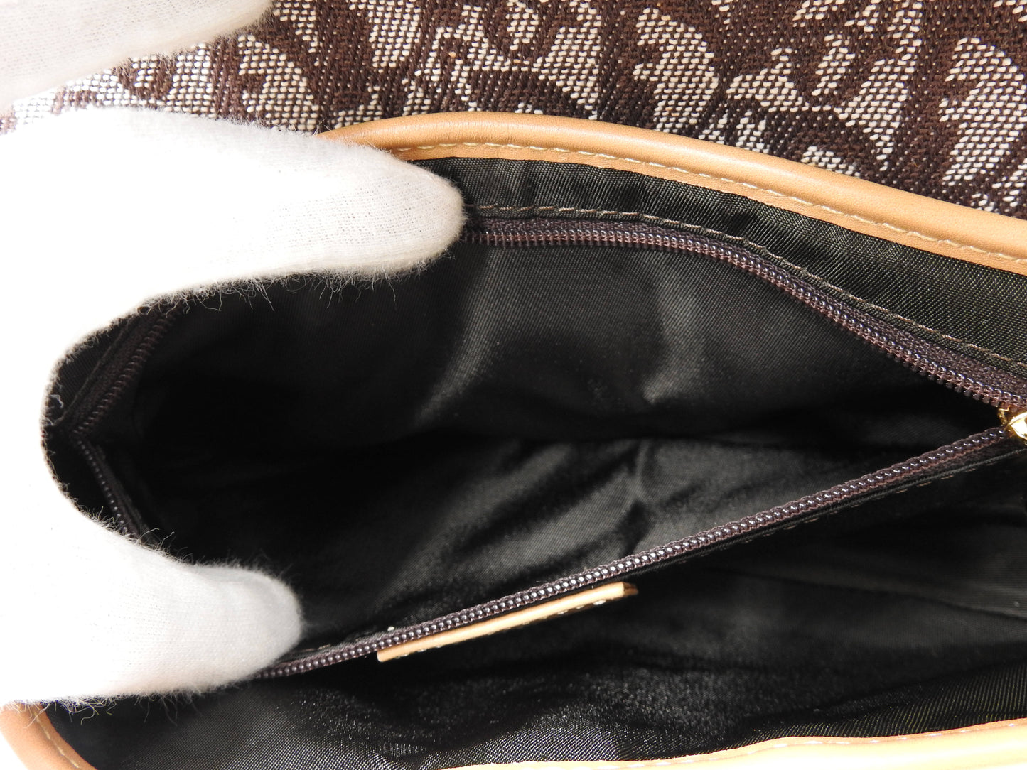 Christian Dior Trotter Oblique Saddle Bag Shoulder Hand Bag Canvas Brown