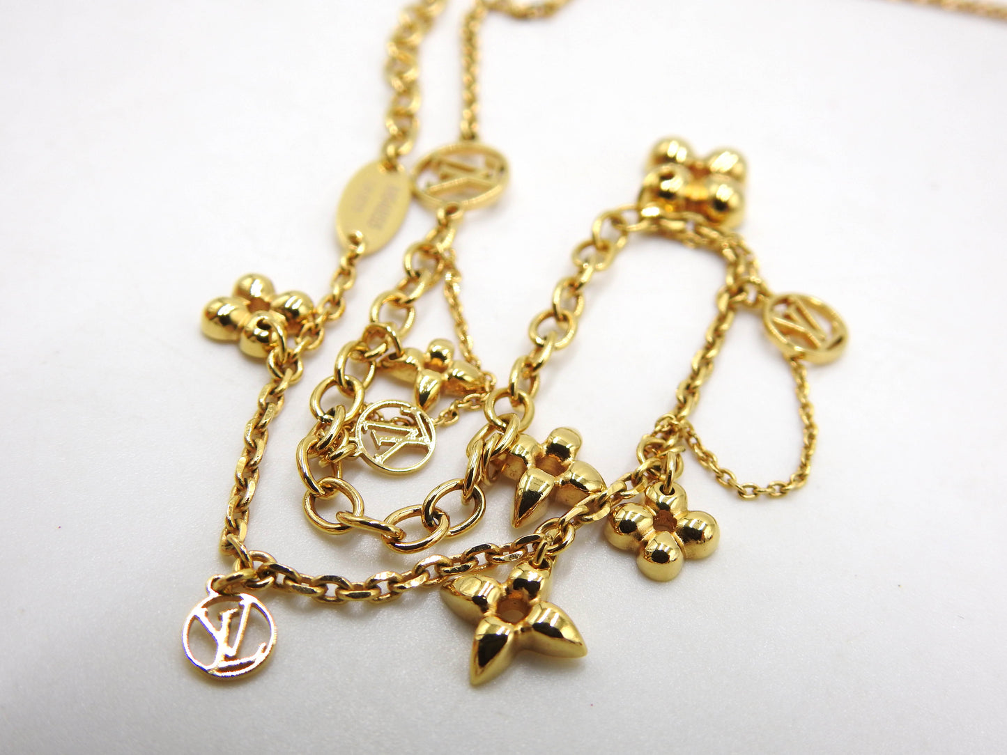LOUIS VUITTON Collier Blooming Necklace GP Flower Brass M64855