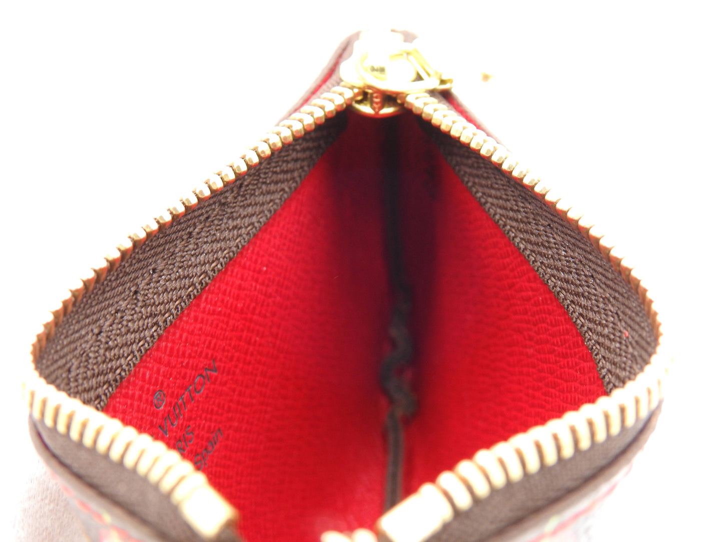 LOUIS VUITTON Monogram Cherry Pochette Cles Key Pouch Coin Purse M95042