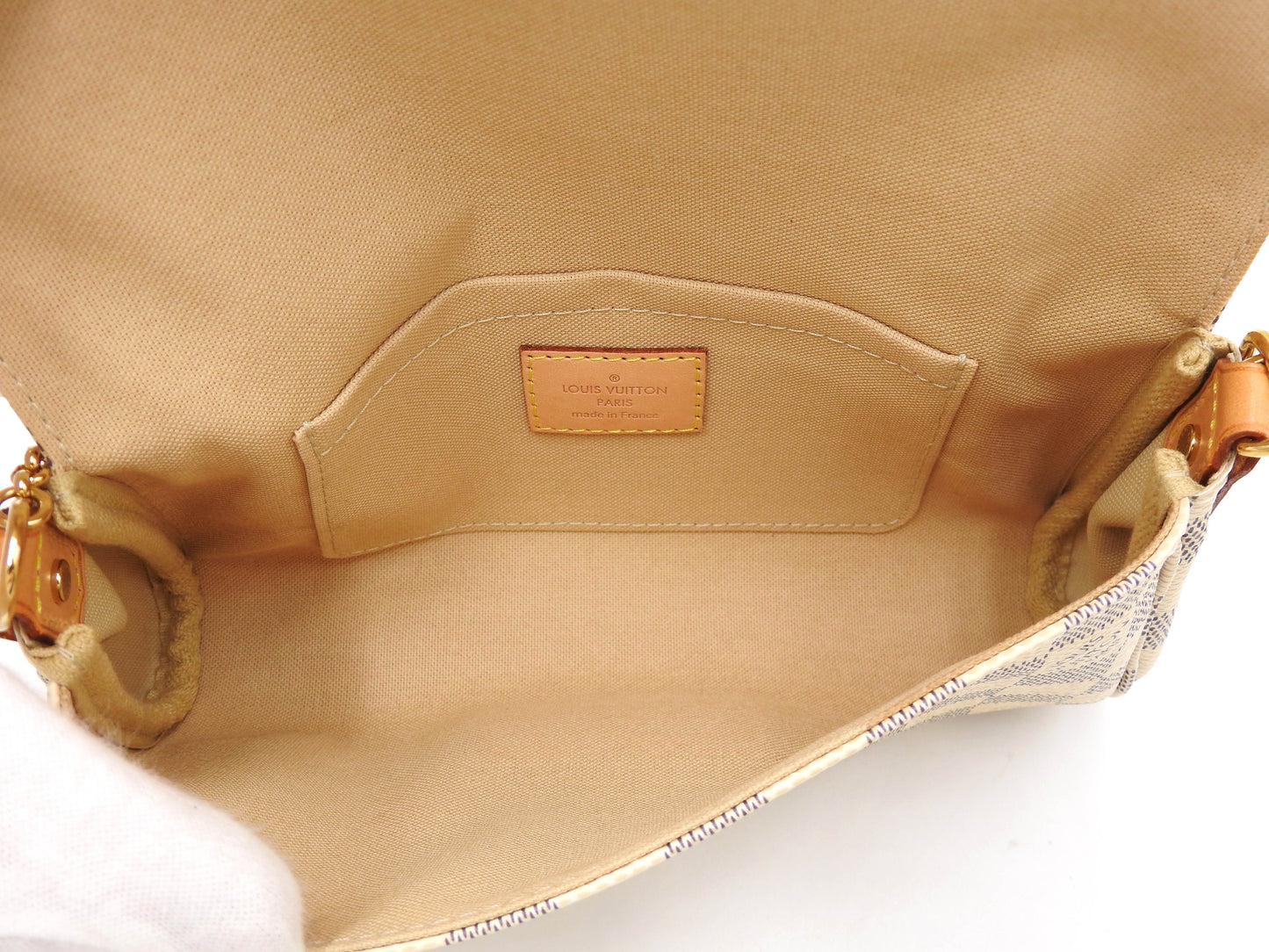 LOUIS VUITTON Damier Azur Favorite PM 2way Shoulder Hand Bag Canvas N41266