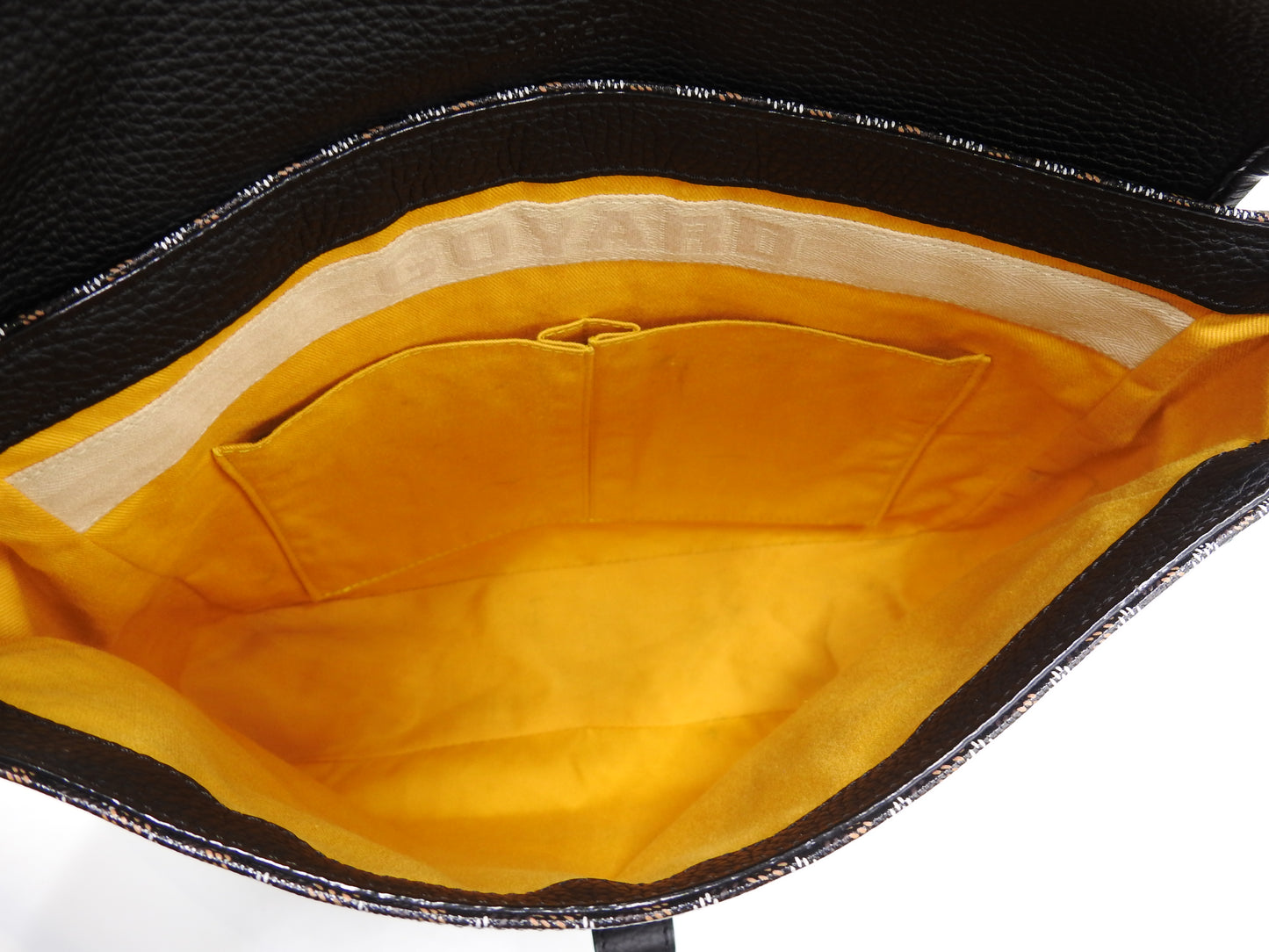 GOYARD Goyardine Grand Bleu MM Shoulder Bag PVC Canvas Leather Black