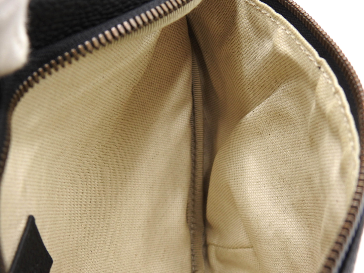 GUCCI Logo Print Web Sherry Waist Body Belt Bag Leather Black 530412