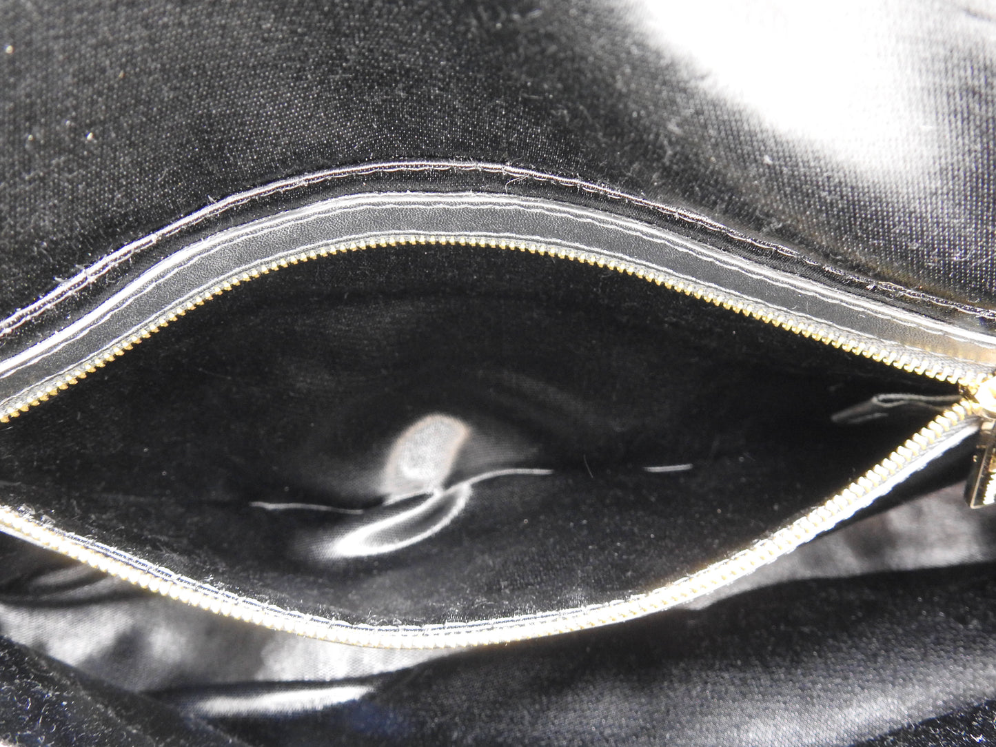 FENDI Mamma Baguette Shoulder Hand Bag Satin Leather Crystal Black 8BR600