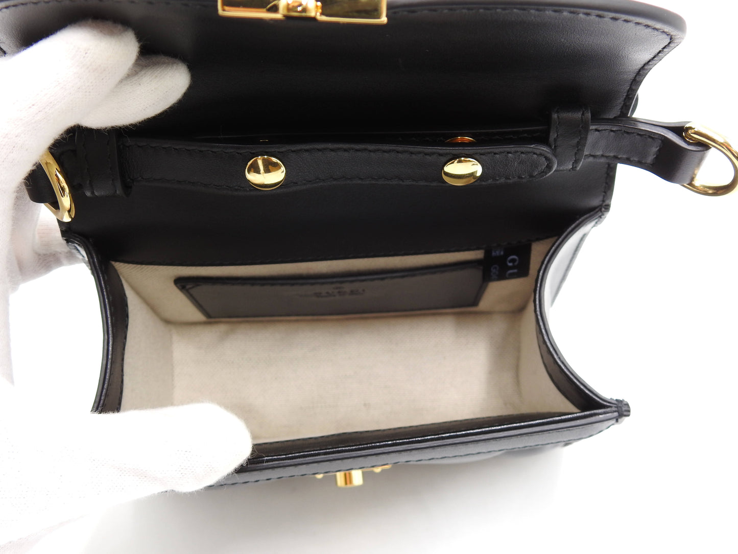 GUCCI GG Matelasse Top Handle 2way Shoulder Bag Leather Black 724499
