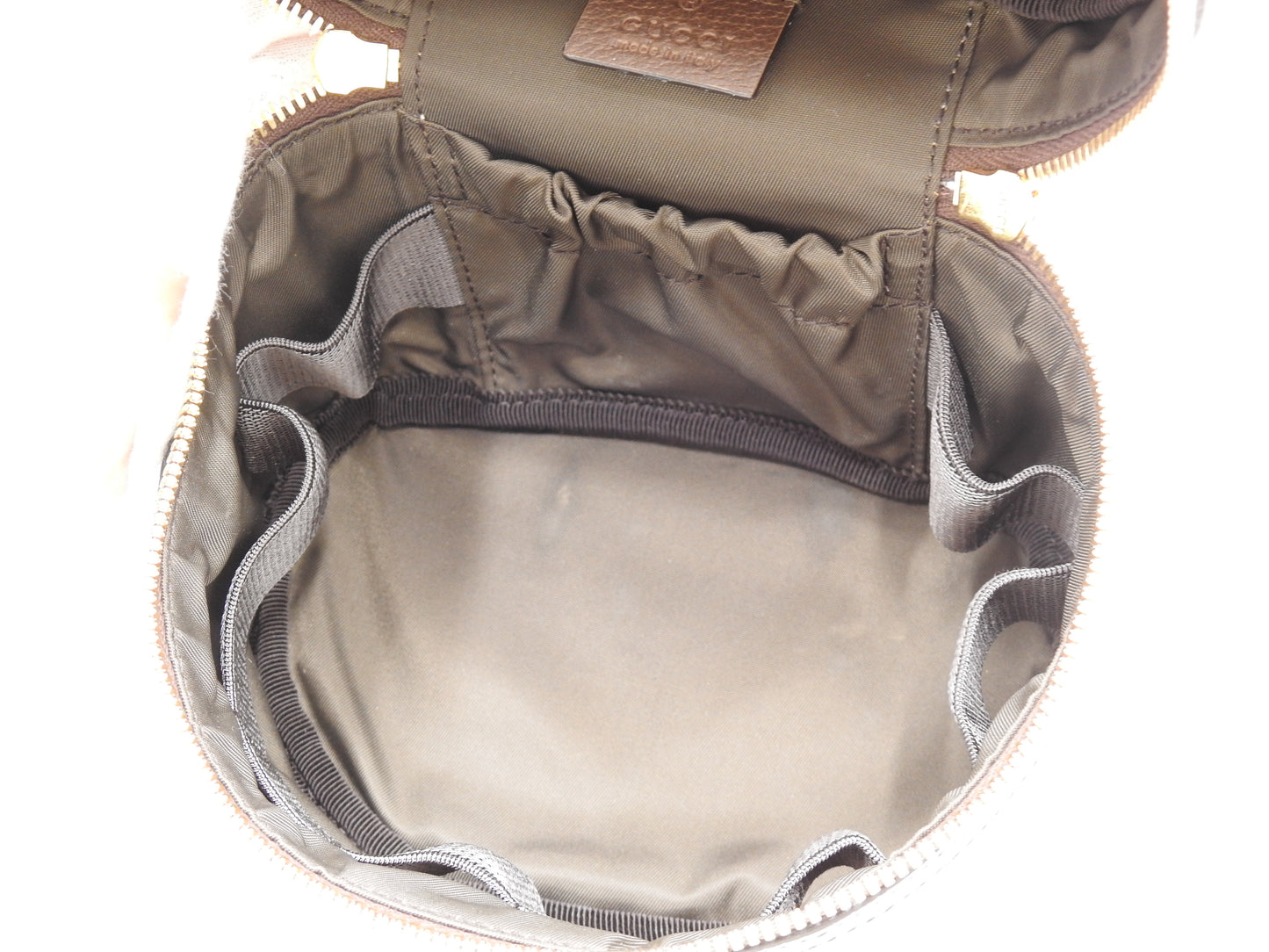 GUCCI GG Supreme Ophidia Web Vanity Bag Cosmetic Pouch Beige Brown 627463