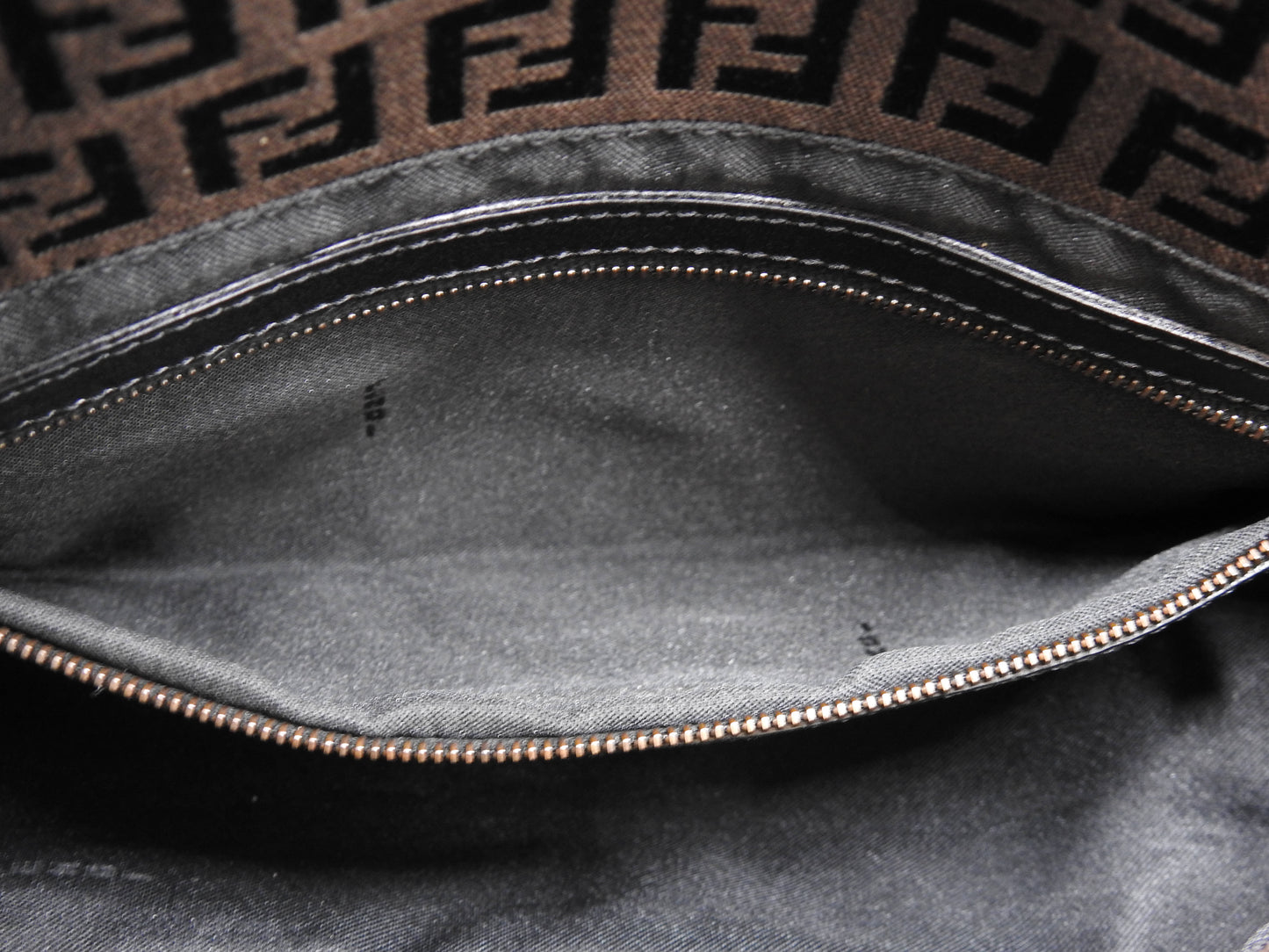 FENDI Zucca Mamma Baguette Hand Bag Canvas Leather Brown 8BR003