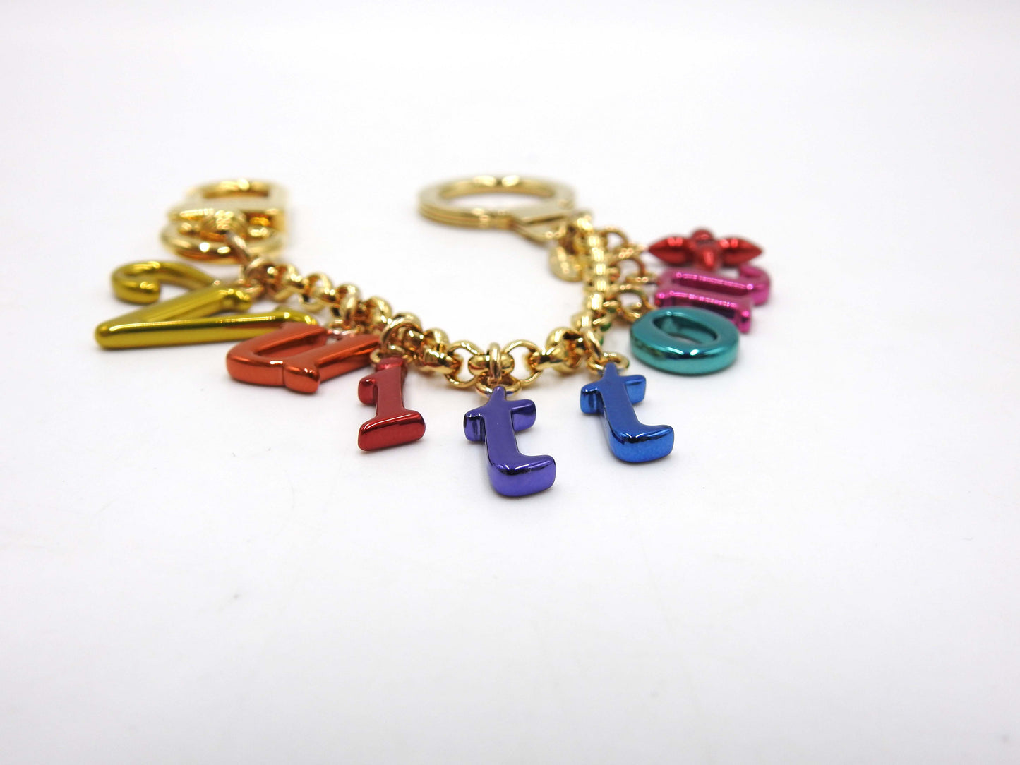 LOUIS VUITTON New Wave Chain Bag Charm Gold Multicolor M63748