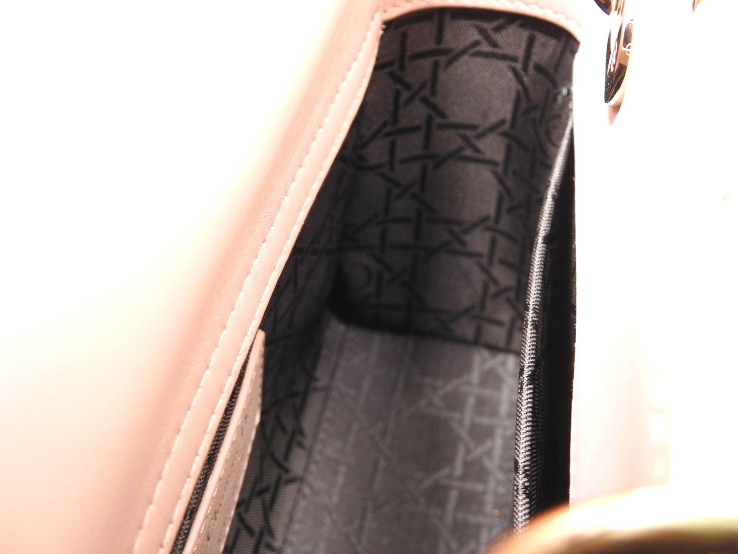 Christian Dior My Abc Lady Dior Small Shoulder Hand Bag Lambskin Pink Beige