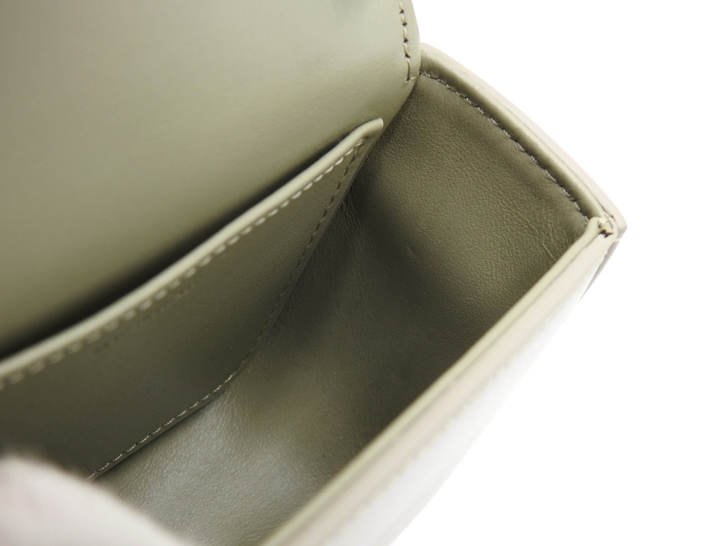 CELINE Mini Claude Triomphe Shoulder Bag Shiny Calfskin Green 10I513DPV