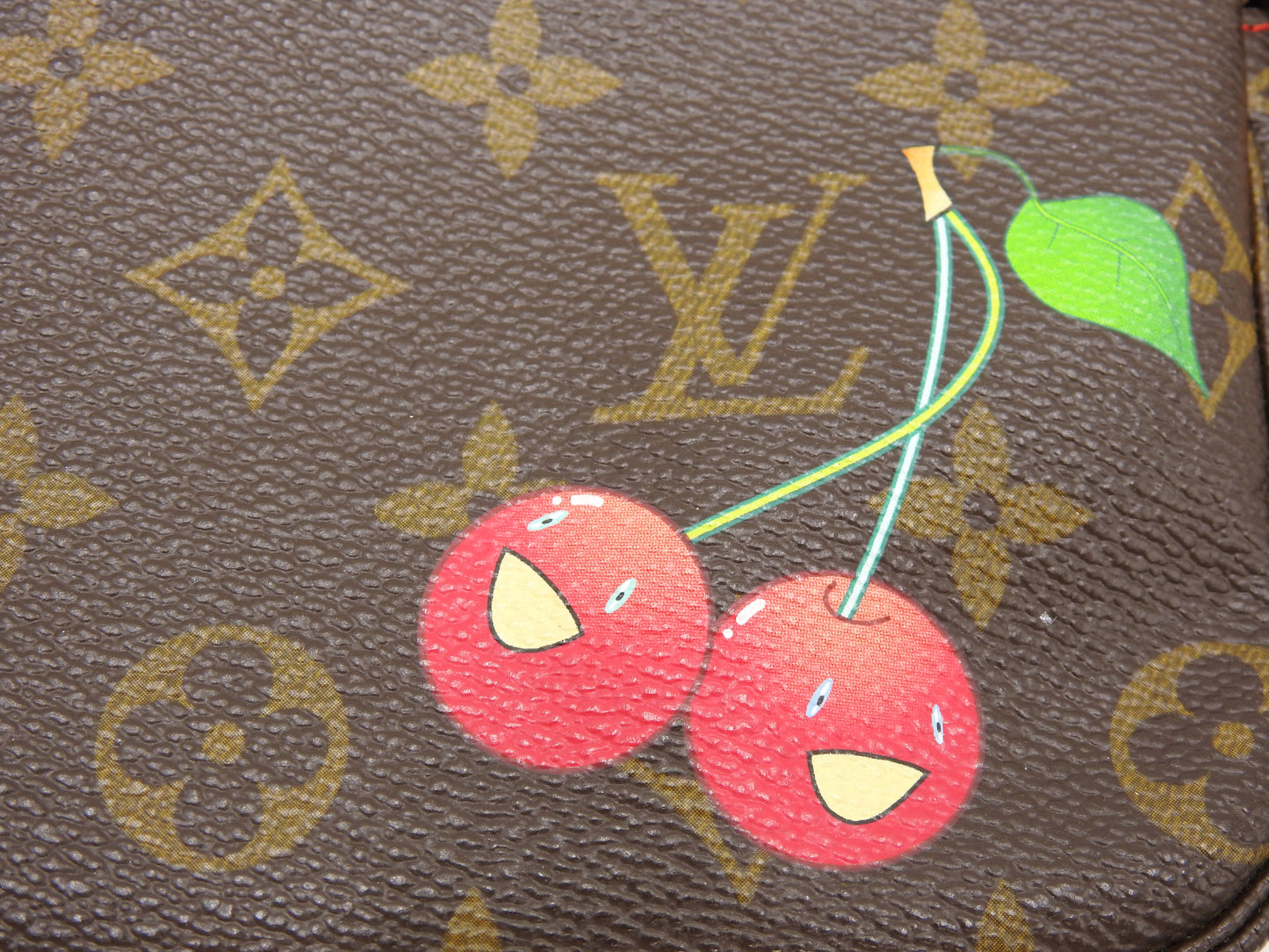 LOUIS VUITTON Monogram Cherry Pochette Accessories Pouch for Bucket PM