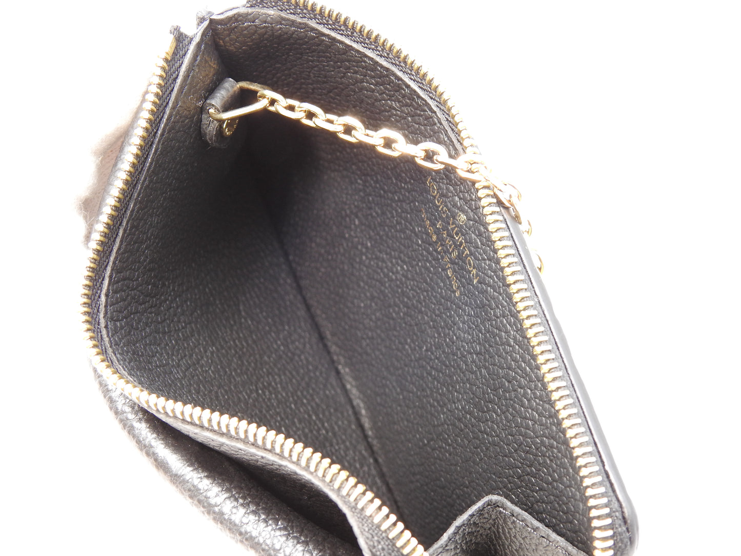 LOUIS VUITTON Monogram Empreinte Verso Coin Purse Card Holder Black M69421