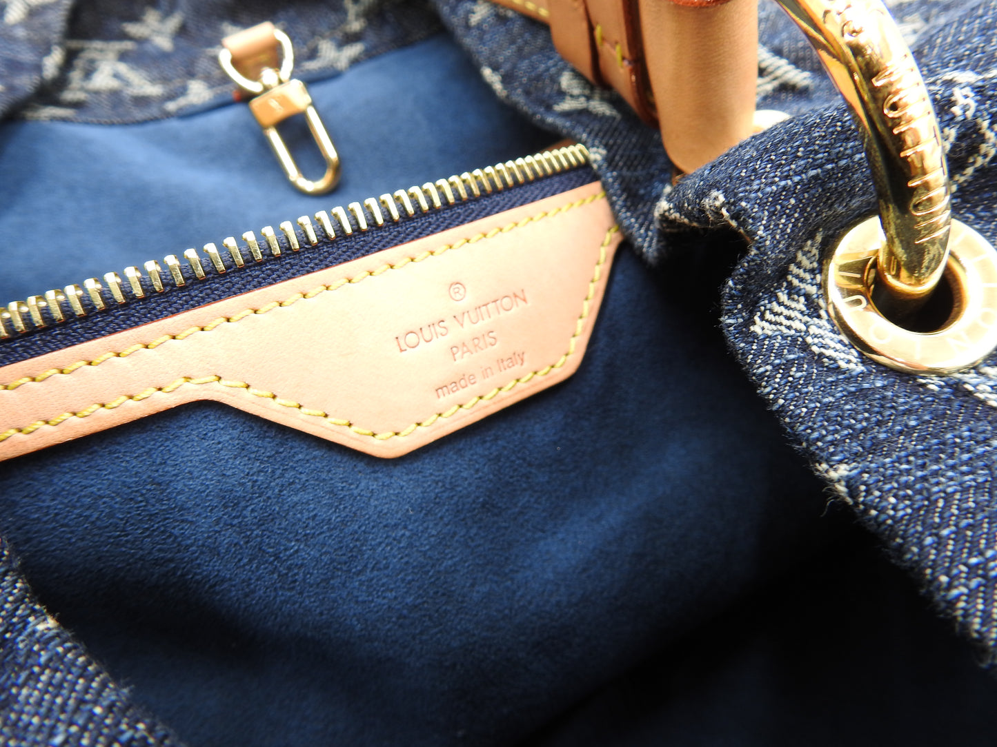 LOUIS VUITTON Daily GM Monogram Denim Shoulder Bag Blue M40493