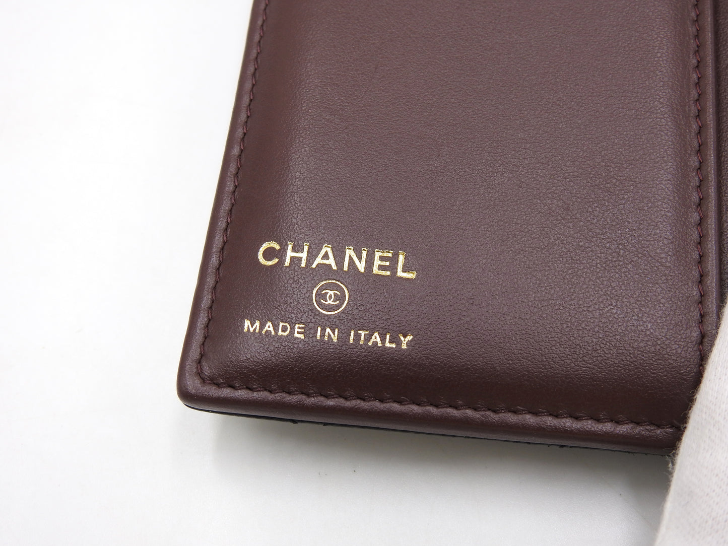 CHANEL CC Matelasse Passport Holder Bifold Wallet Caviarskin Black AP3791