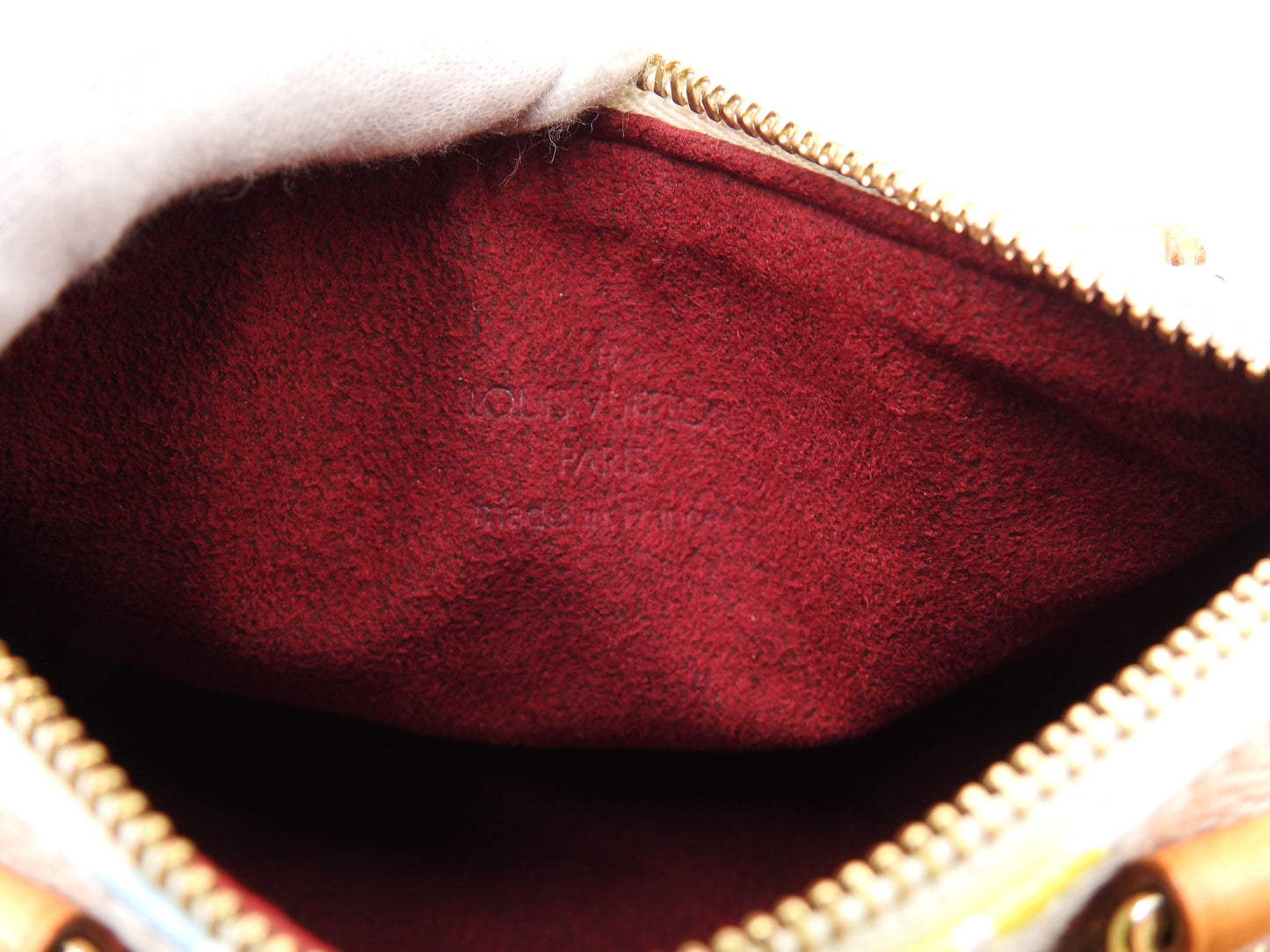 LOUIS VUITTON Monogram Mini Speedy Hand Bag Multicolor Bron White M92645