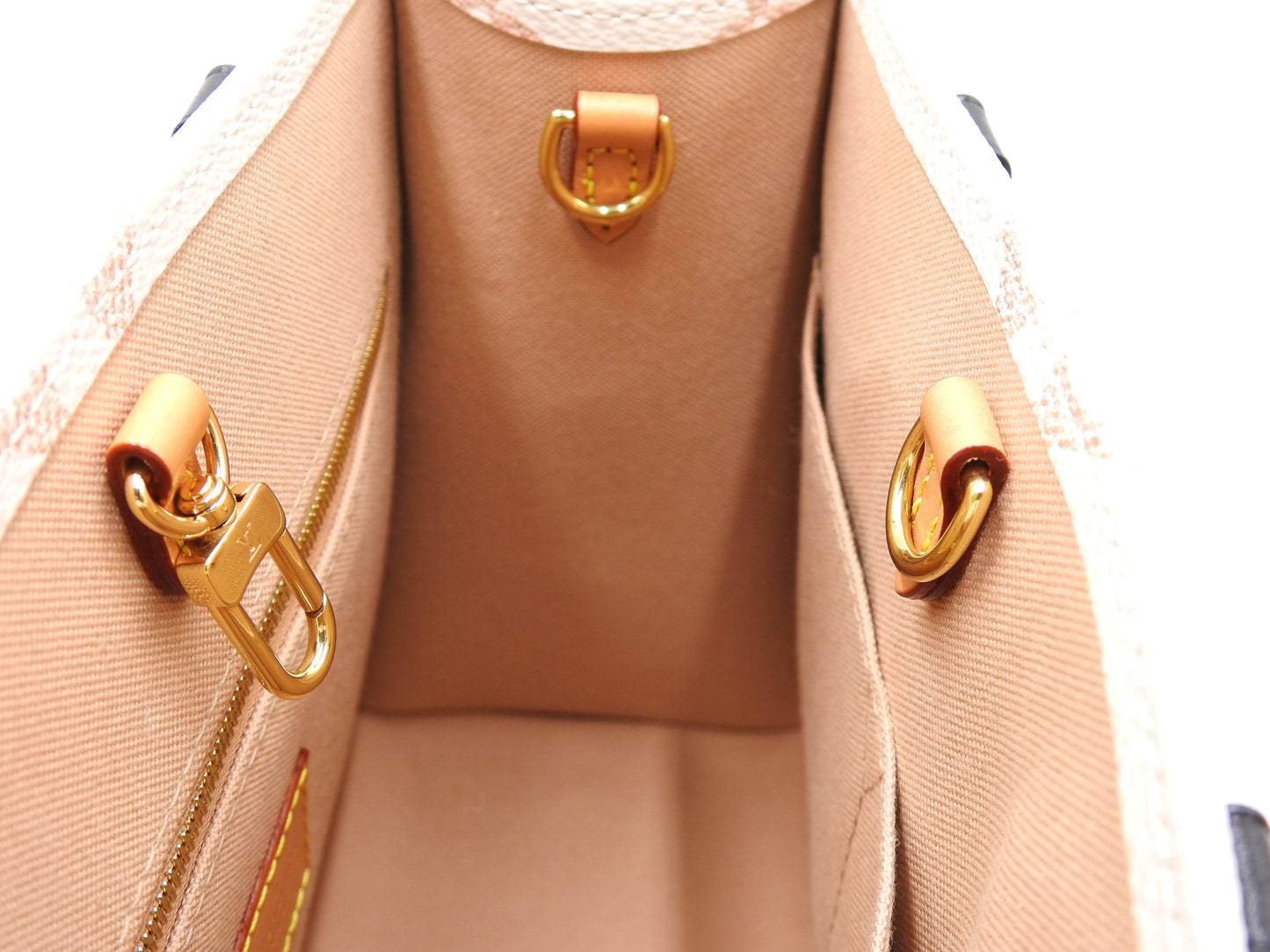 LOUIS VUITTON Monogram Dune Onthego PM Tote Shoulder Bag Ivory M24533