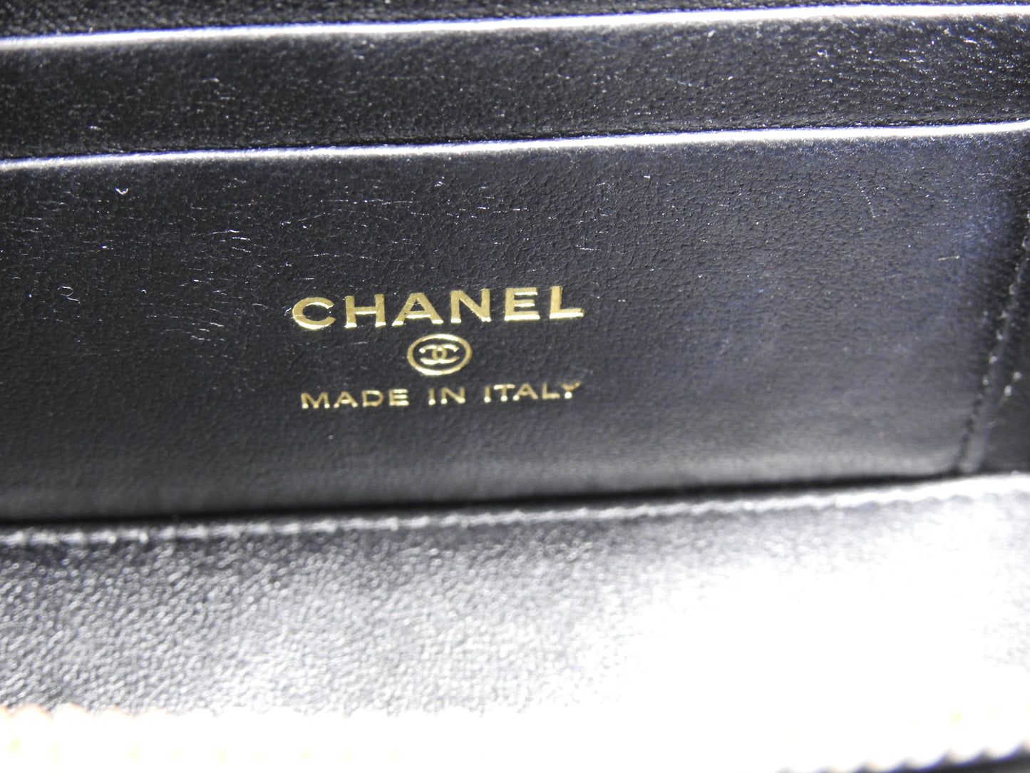 CHANEL CC Matelasse Chain Vanity Bag Shoulder Bag Lambskin Black Gold