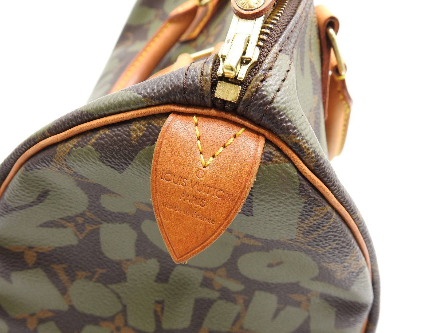 LOUIS VUITTON Monogram Graffiti Speedy 30 Hand Bag Boston Bag Khaki M92194