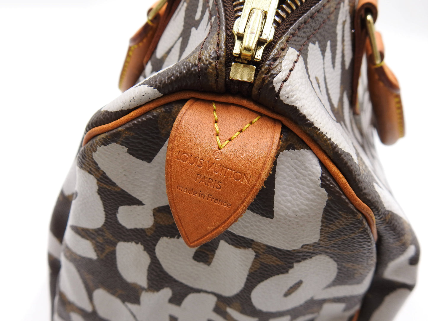 LOUIS VUITTON Monogram Graffiti Speedy 30 Hand Bag Boston Bag White M92195