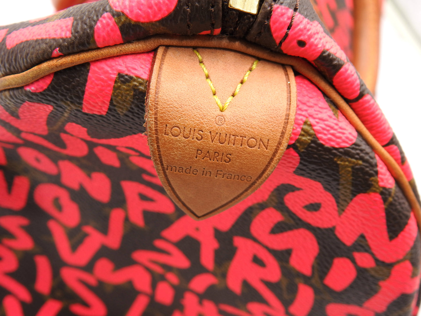 LOUIS VUITTON Monogram Graffiti Speedy 30 Hand Bag Boston Bag M93704 Pink
