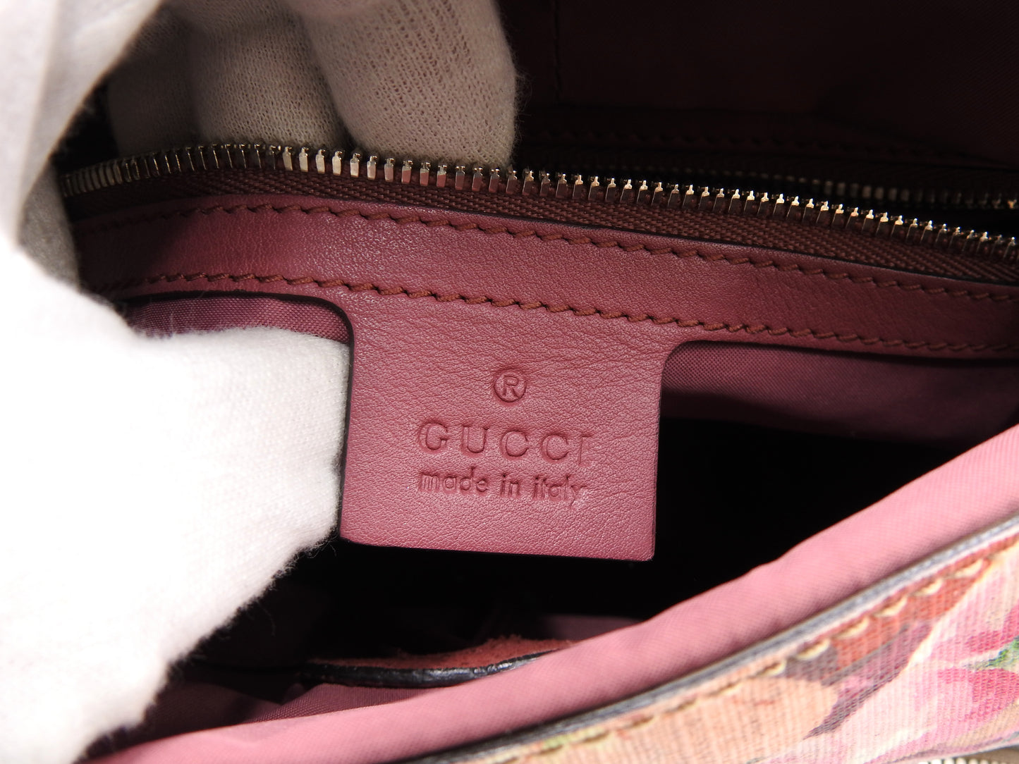 GUCCI GG Blooms Supreme Backpack Bag PVC Leather Pink Beige Red 410544