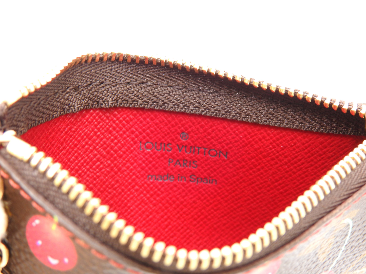 LOUIS VUITTON Monogram Cherry Pochette Cles Key Pouch Coin Purse M95042