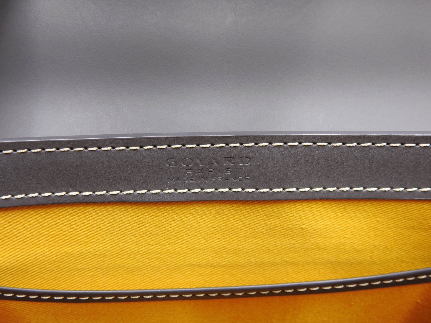 GOYARD Goyardine Saigon PM 2way Shoulder Hand Bag PVC Leather Wood Gray
