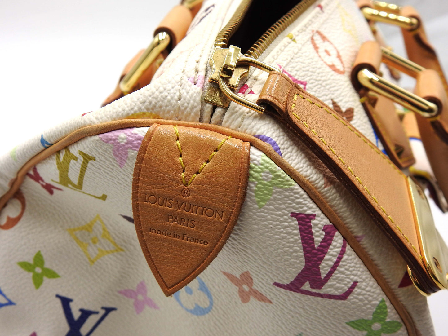 LOUIS VUITTON Speedy 30 Boston Hand Bag Multicolor Bron White M92643