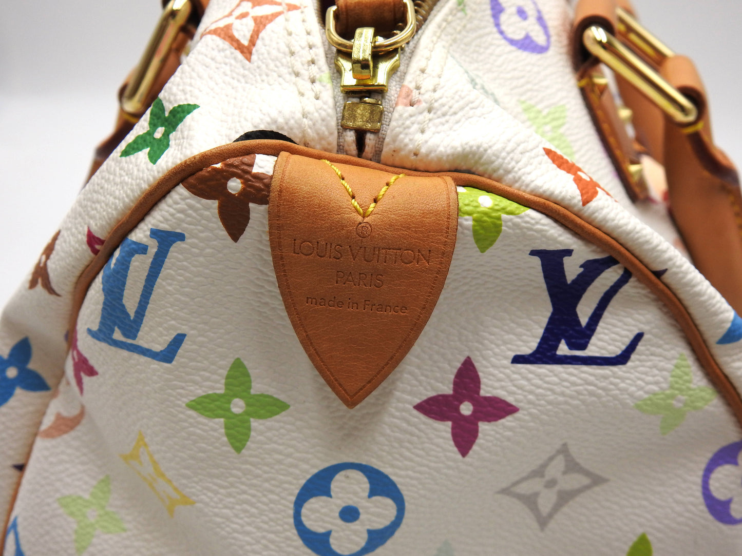LOUIS VUITTON Speedy 30 Boston Hand Bag Multicolor Bron White M92643