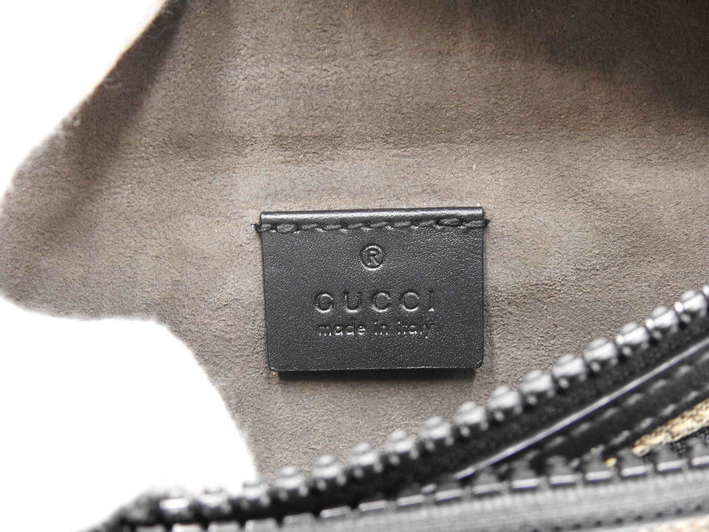 GUCCI GG Supreme Waist Body Belt Bag PVC Leather Beige Black Silver 450946