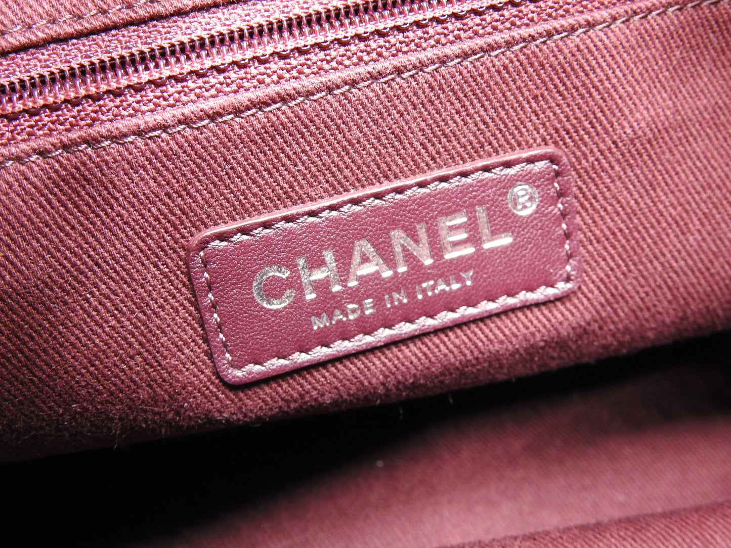 CHANEL Deauville Drawstring Chain Shoulder Bag Canvas Beige